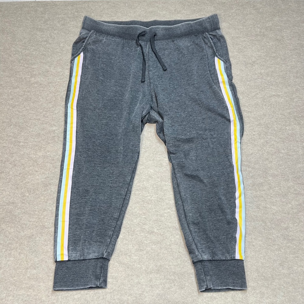 Torrid‎ Grey Fleece Joggers Side Stripe Drawstring Athletic Pants Womens 
Size 2